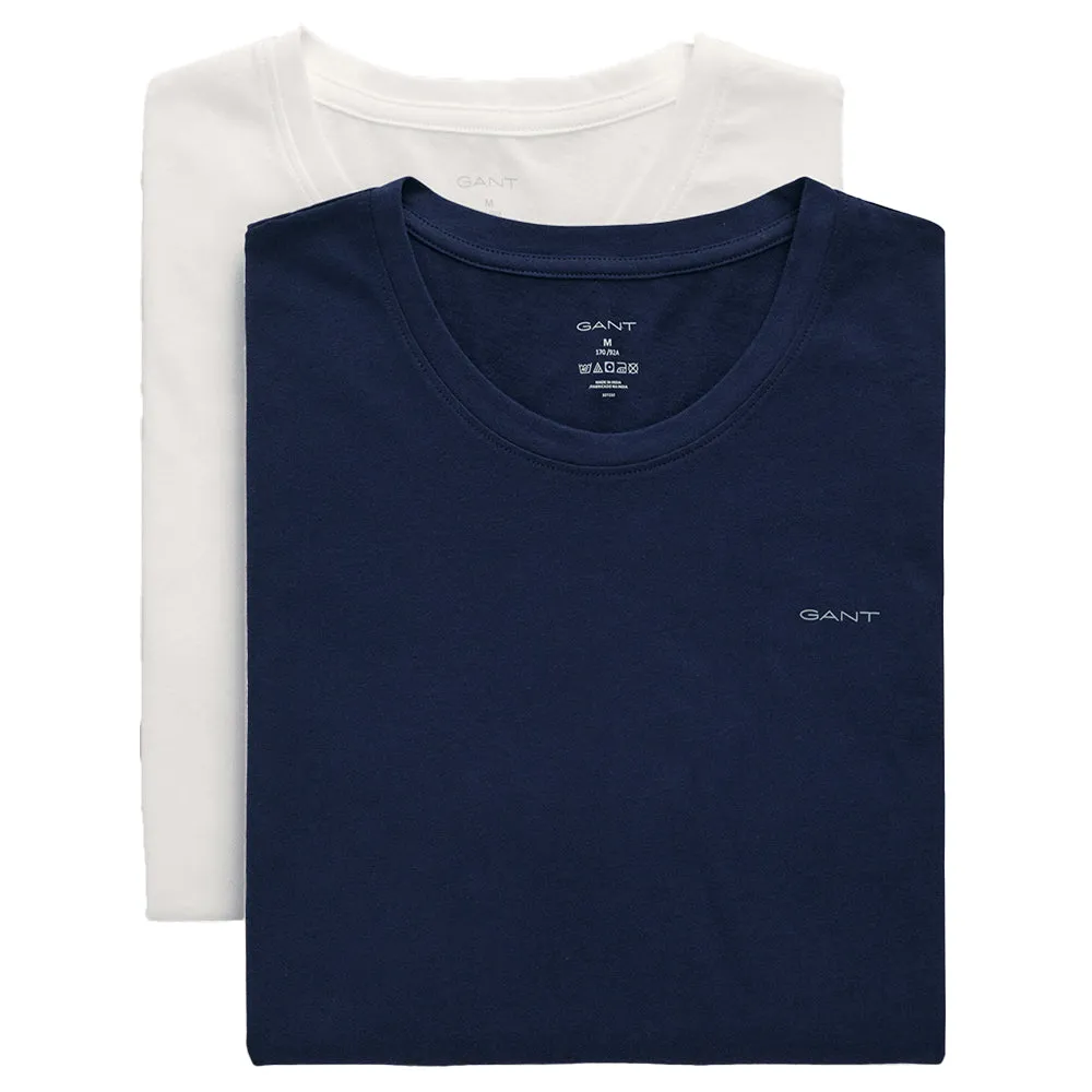 2-Pack Logo Crew-Neck T-Shirts, Navy/White