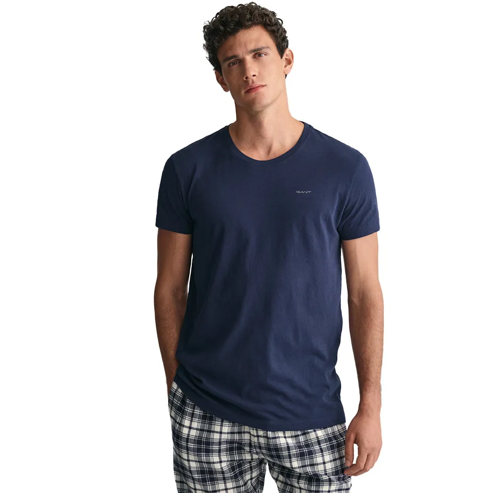 2-Pack Logo Crew-Neck T-Shirts, Navy/White