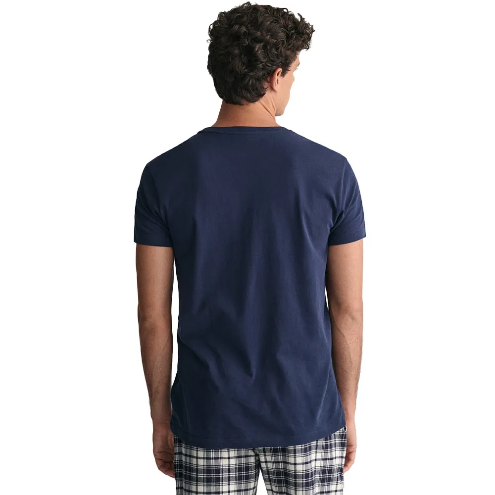 2-Pack Logo Crew-Neck T-Shirts, Navy/White