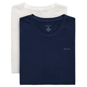 2-Pack Logo Crew-Neck T-Shirts, Navy/White