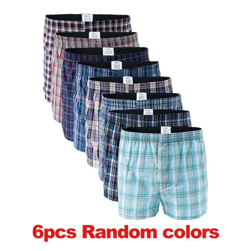6Pcs Cotton Men Underwear Comfortable Underpants Male Boxers Panties for Shorts Boxershorts L-3XL