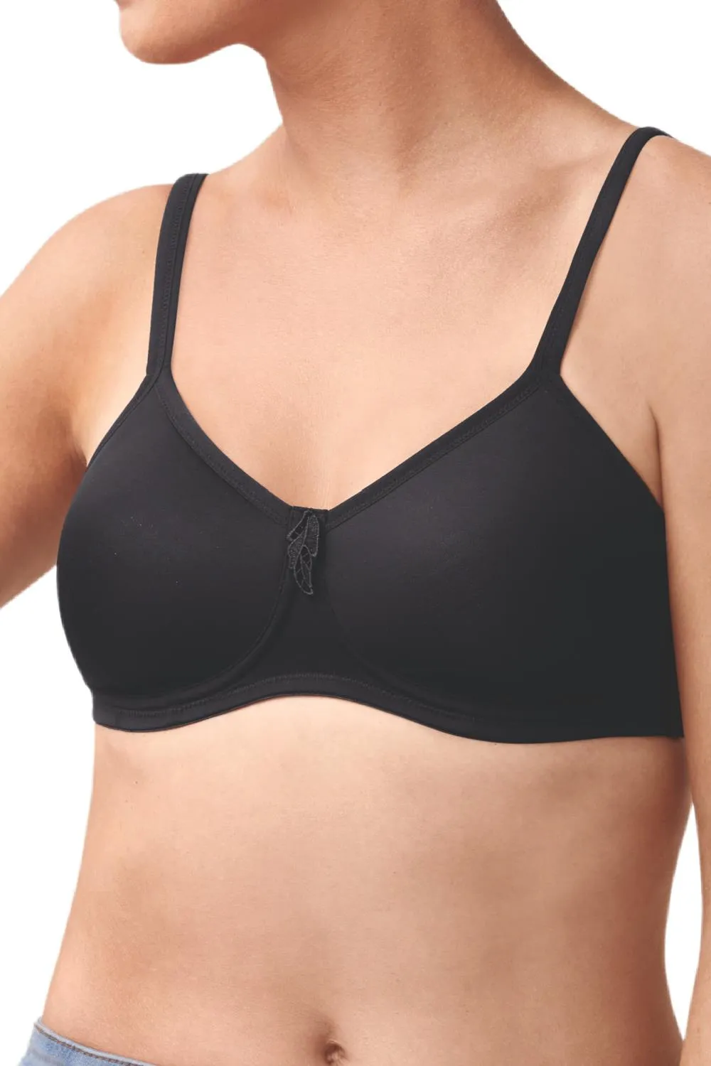 Amoena Lara Non-wired T-Shirt Bra, Black (0675)