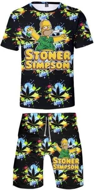 Anime Shirt and Shorts Sets Casual Tshit and Pants Beach Tracksuits Swim Trunks Suit for Men Women