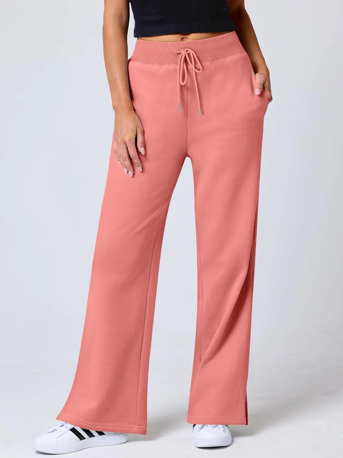 ANRABESS Women's Sweatpants Straight Leg High Waist Casual Drawstring Sweat Pants Workout Athletic Joggers with Pockets