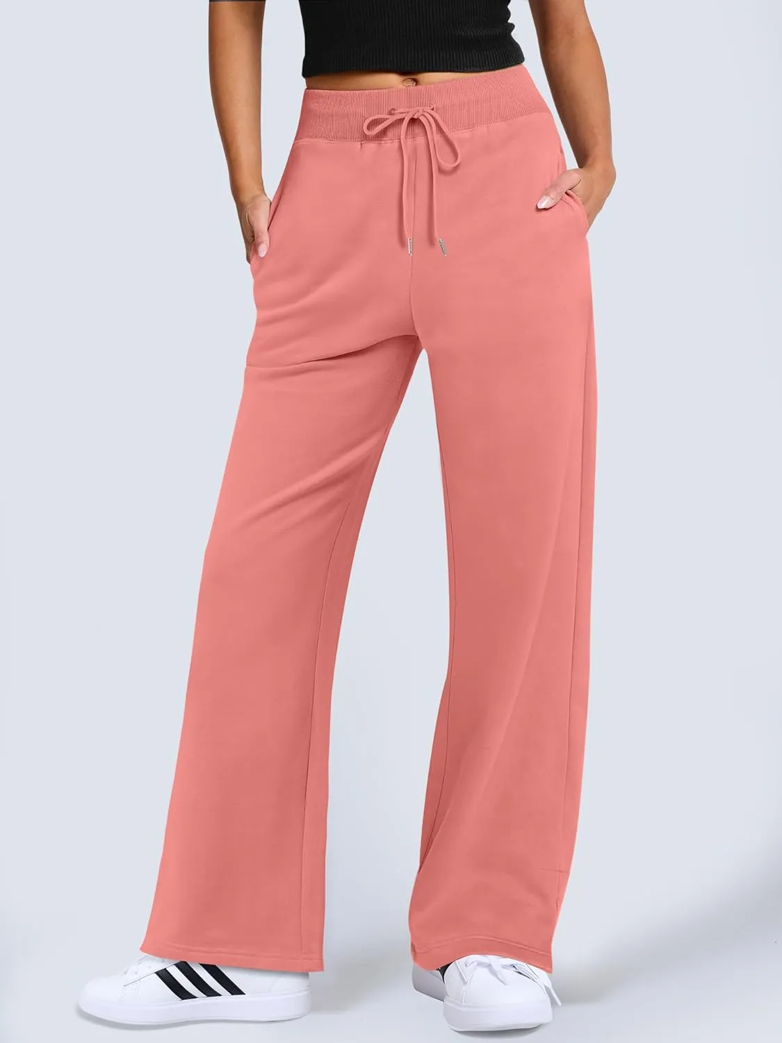 ANRABESS Women's Sweatpants Straight Leg High Waist Casual Drawstring Sweat Pants Workout Athletic Joggers with Pockets