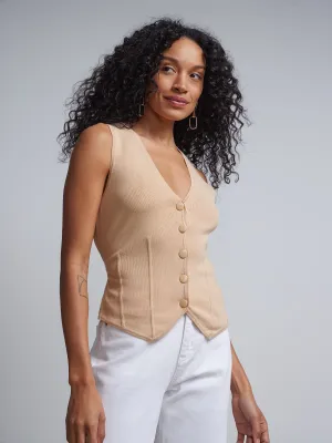 Bow-Back Sleeveless Sweater Vest