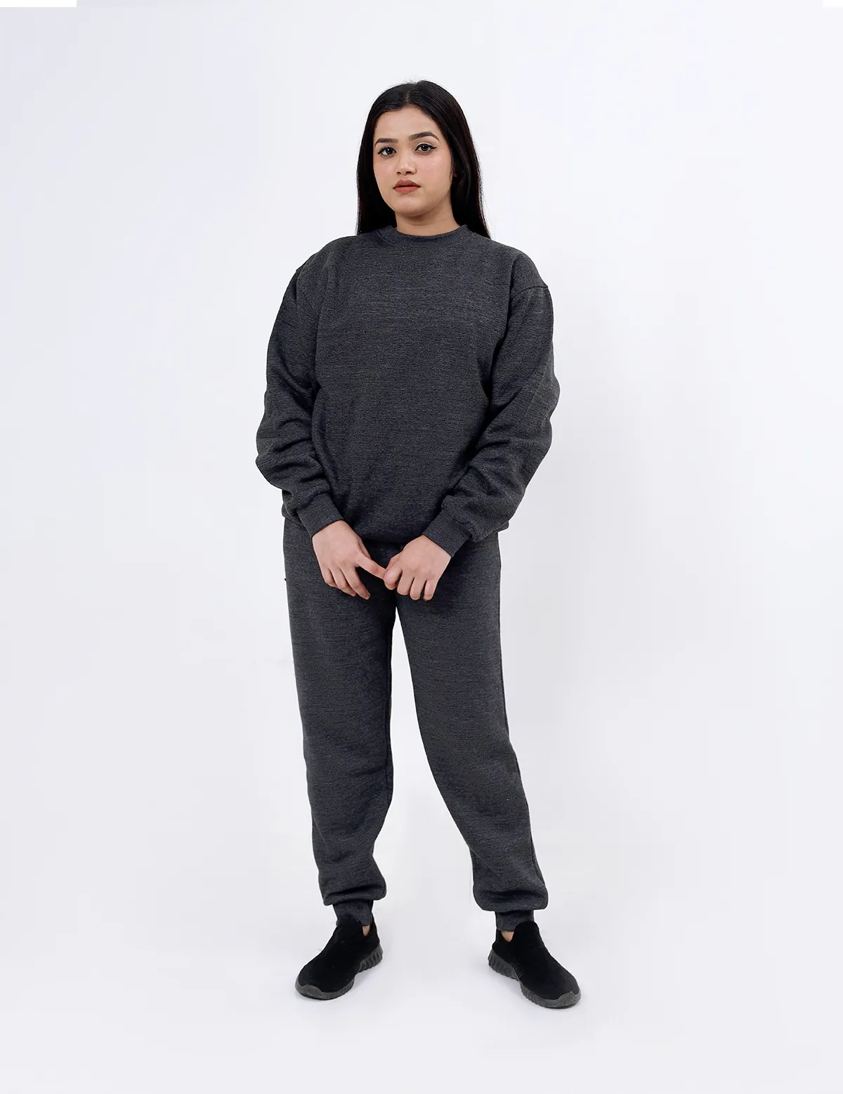 Charcoal Grey Sweatshirt & Trouser Track Suit Set