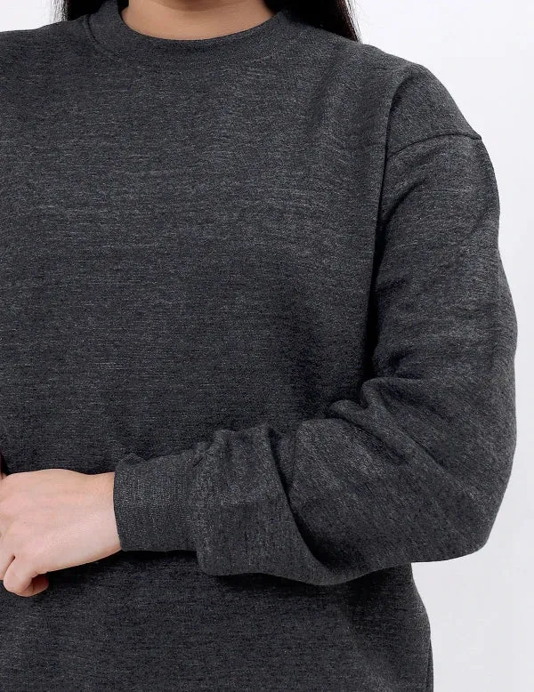 Charcoal Grey Sweatshirt & Trouser Track Suit Set
