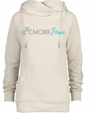 Cmorrfitness Logo TEAL/GREY LETTERING Colette Morris Women's Cowl Neck Sweater Top