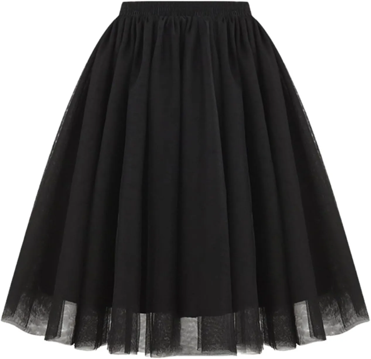 Cute Skirts Womens Waist Pleated Mesh Skirt Soft Drape Mid Length Skirt Size A Line Skirt Skater Skirt Carnival