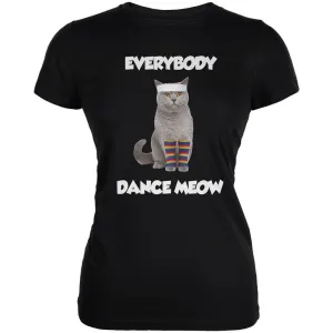 Everybody Dance Meow Black Juniors Soft T-Shirt
