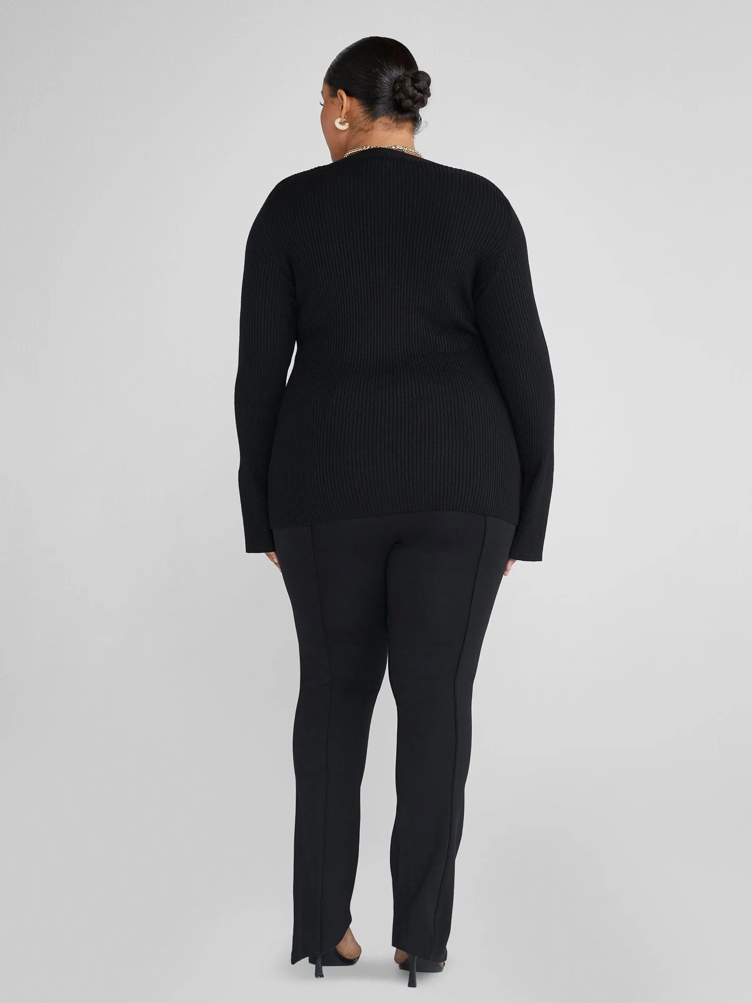 Fashion To Figure - Reena Button-Down Ribbed Knit Cardigan