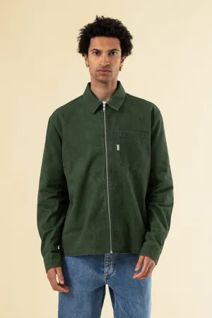 FOREST ACID WASH ZIP OVERSHIRT