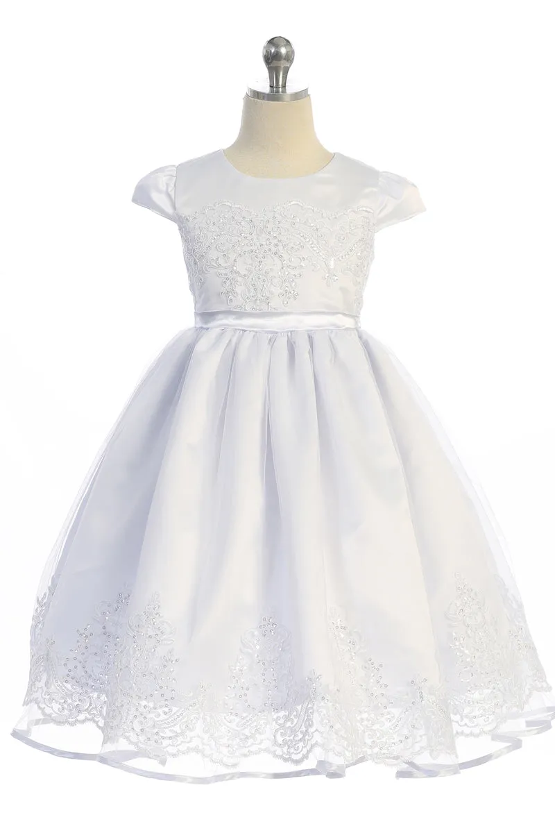Girls Multi Color Embroidery Junior Bridesmaid Easter Dress 2T-14