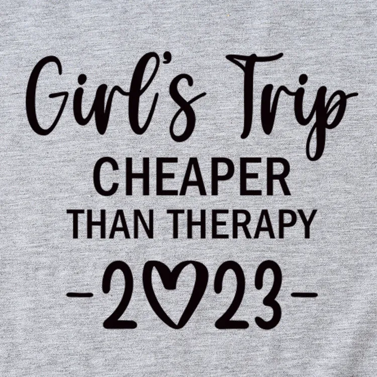 Girl's Trip Cheeper Round Neck Letter Women's T-shirt Fashion Short SleeveT-Shirt