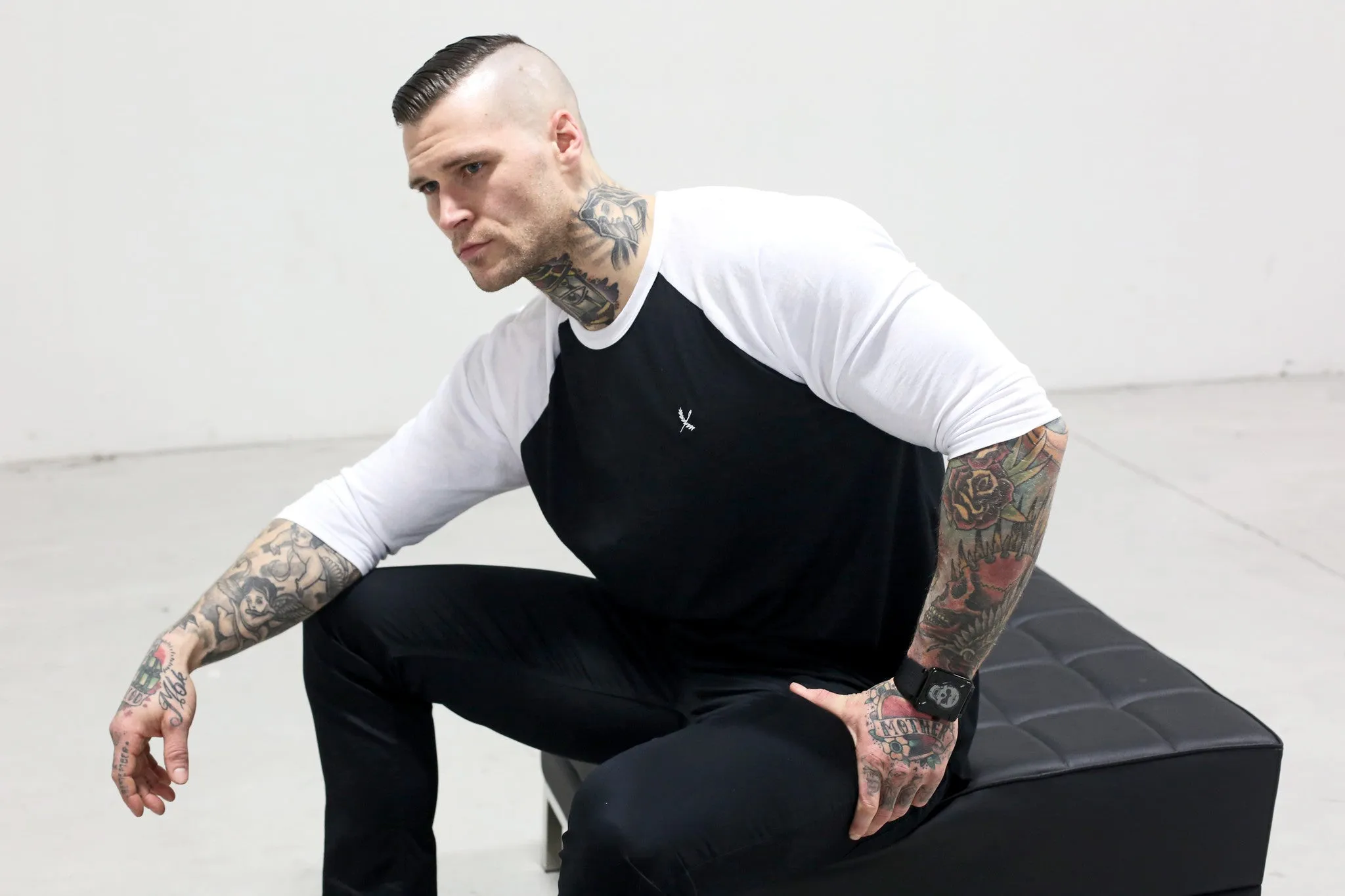 Imperial Raglan Tee - Black / White