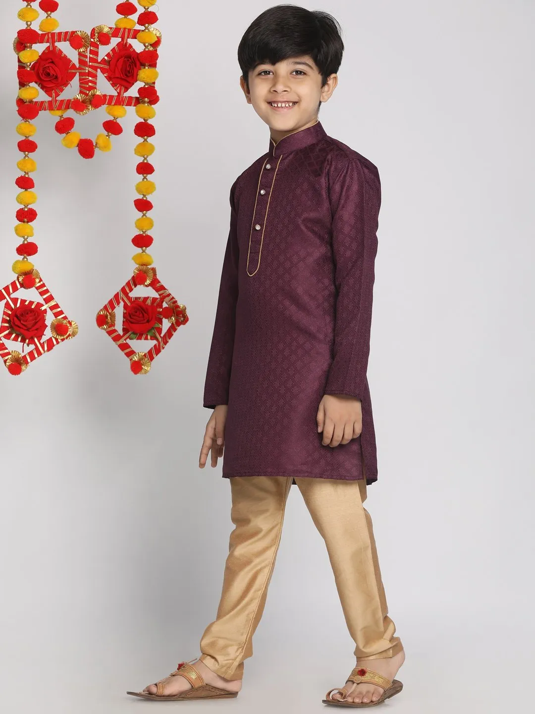 Jacquard Kurta Pyjama Set for Boys - JBN Creation