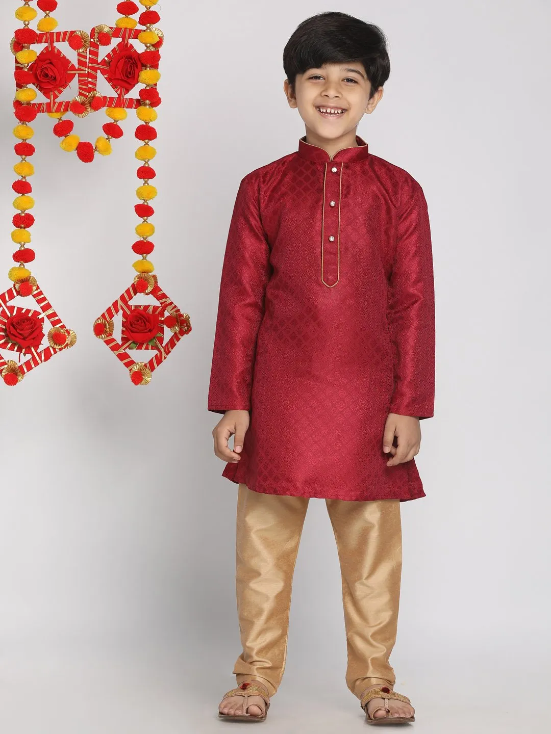 Jacquard Kurta Pyjama Set for Boys - JBN Creation