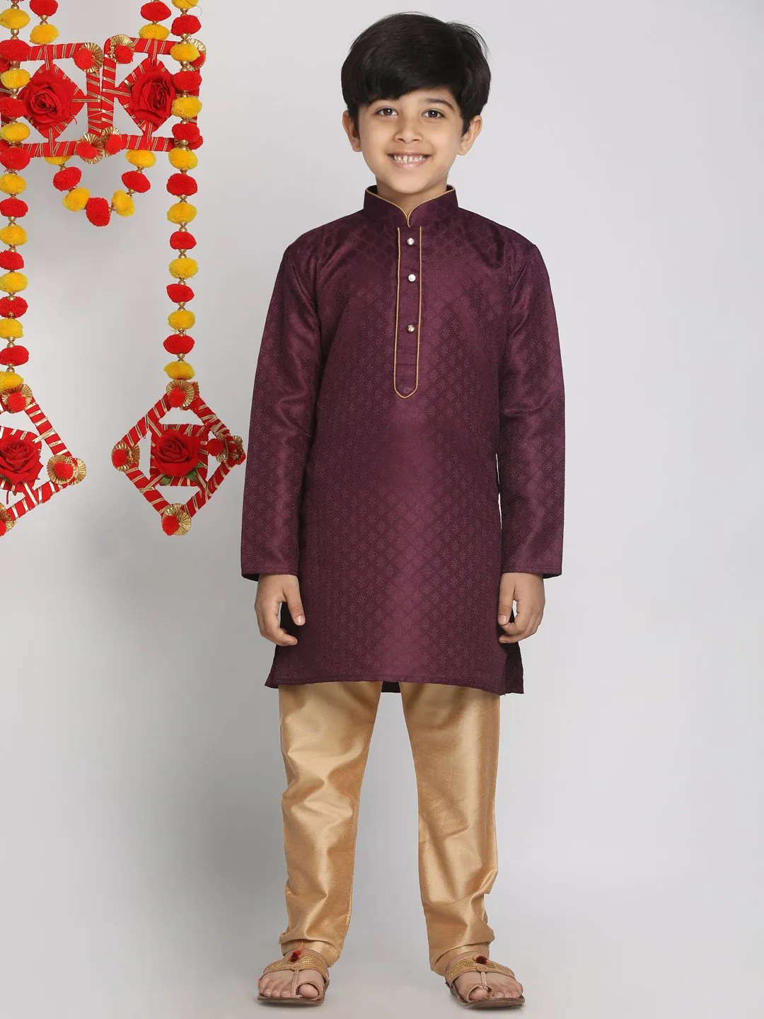 Jacquard Kurta Pyjama Set for Boys - JBN Creation