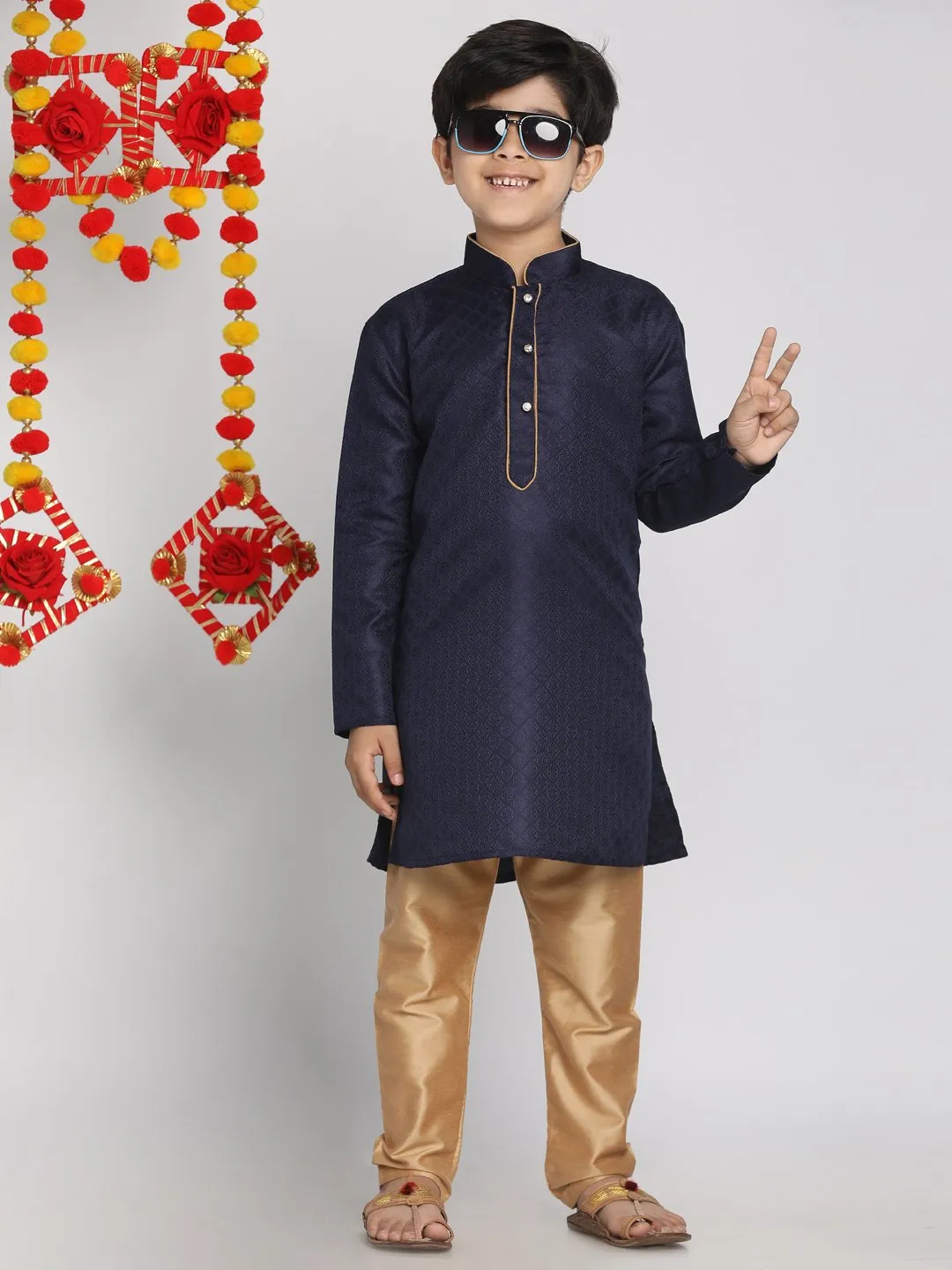 Jacquard Kurta Pyjama Set for Boys - JBN Creation