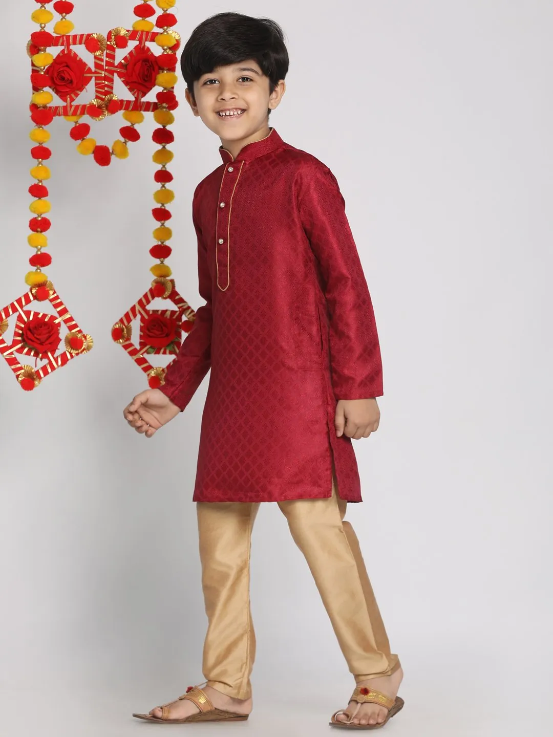 Jacquard Kurta Pyjama Set for Boys - JBN Creation