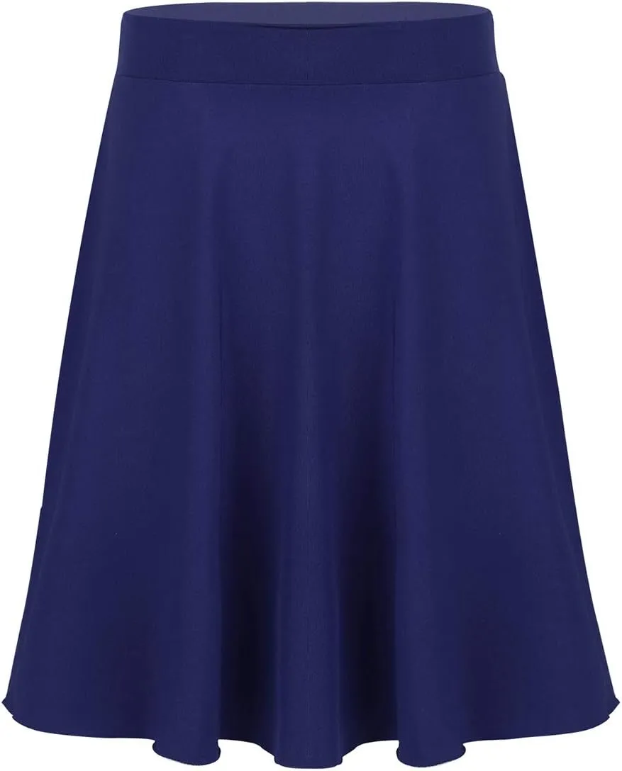 Kids Girls A-Line Skater Skirt School Uniform High Waist Knee Length Pleated Skirt Casual Modest Wear