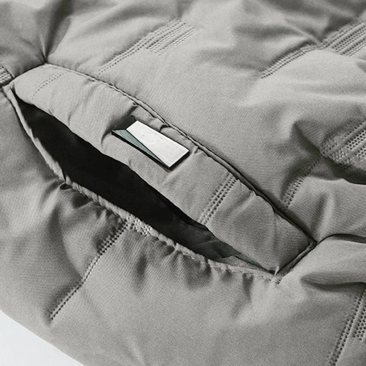 Mens Autumn And Winter Fashion Casual Solid Color Padded Warm Cotton Coat Cotton Padded Jacket Mens down Jacket Long