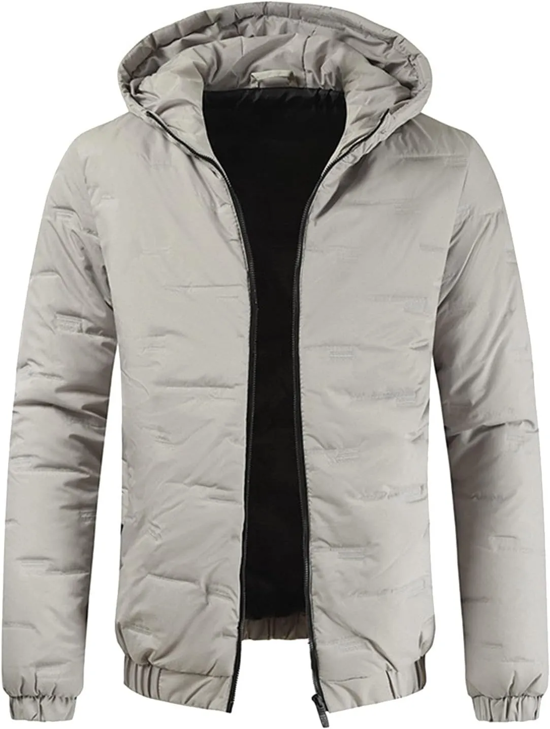 Mens Autumn And Winter Fashion Casual Solid Color Padded Warm Cotton Coat Cotton Padded Jacket Mens down Jacket Long