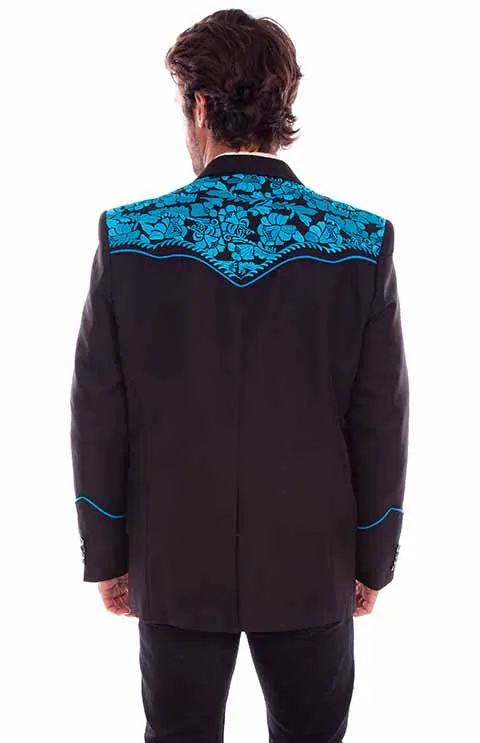 Men's Fabric Jacket Collection: Scully Western Blazer Floral Embroidery