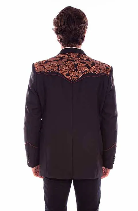 Men's Fabric Jacket Collection: Scully Western Blazer Floral Embroidery