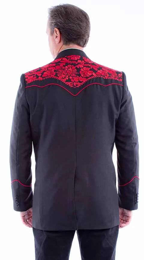 Men's Fabric Jacket Collection: Scully Western Blazer Floral Embroidery