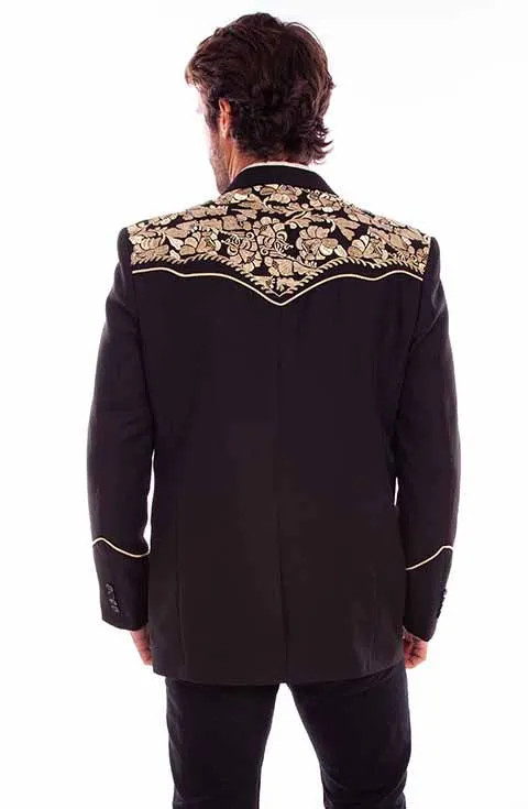 Men's Fabric Jacket Collection: Scully Western Blazer Floral Embroidery