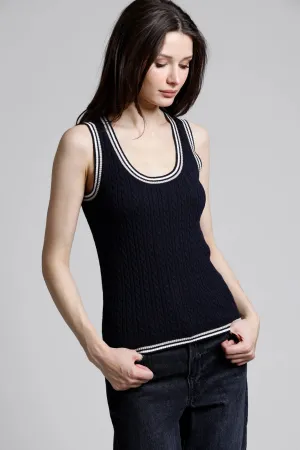 Minnie Rose Cotton Cash Baby Cable Scoop Nk Tank