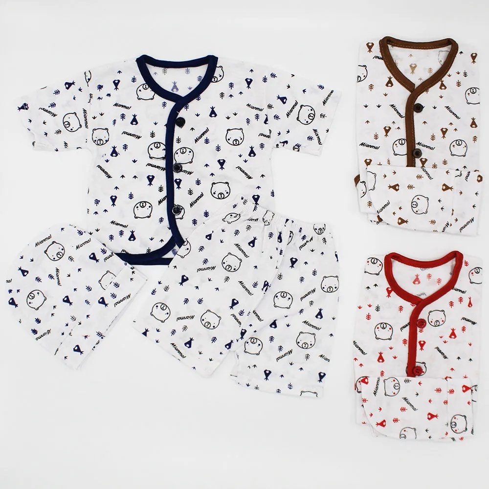 Newborn Baby Deal Pack of 3 Cute Dresses with Caps