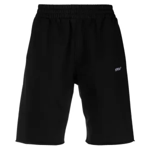 Off-White Scribble Design Black Sweat Shorts