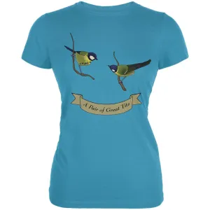 Pair of Great Tits Aqua Juniors Soft T-Shirt