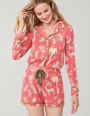 Pajama Short Lowcountry Fauna Red