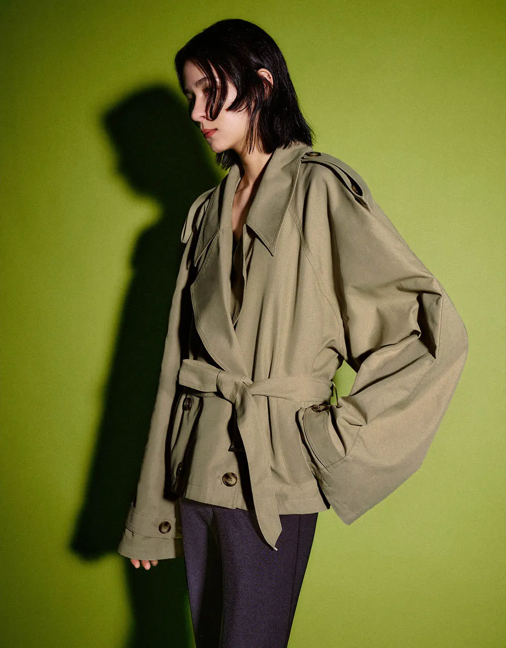 Raglan Sleeve Skater Trench Coat