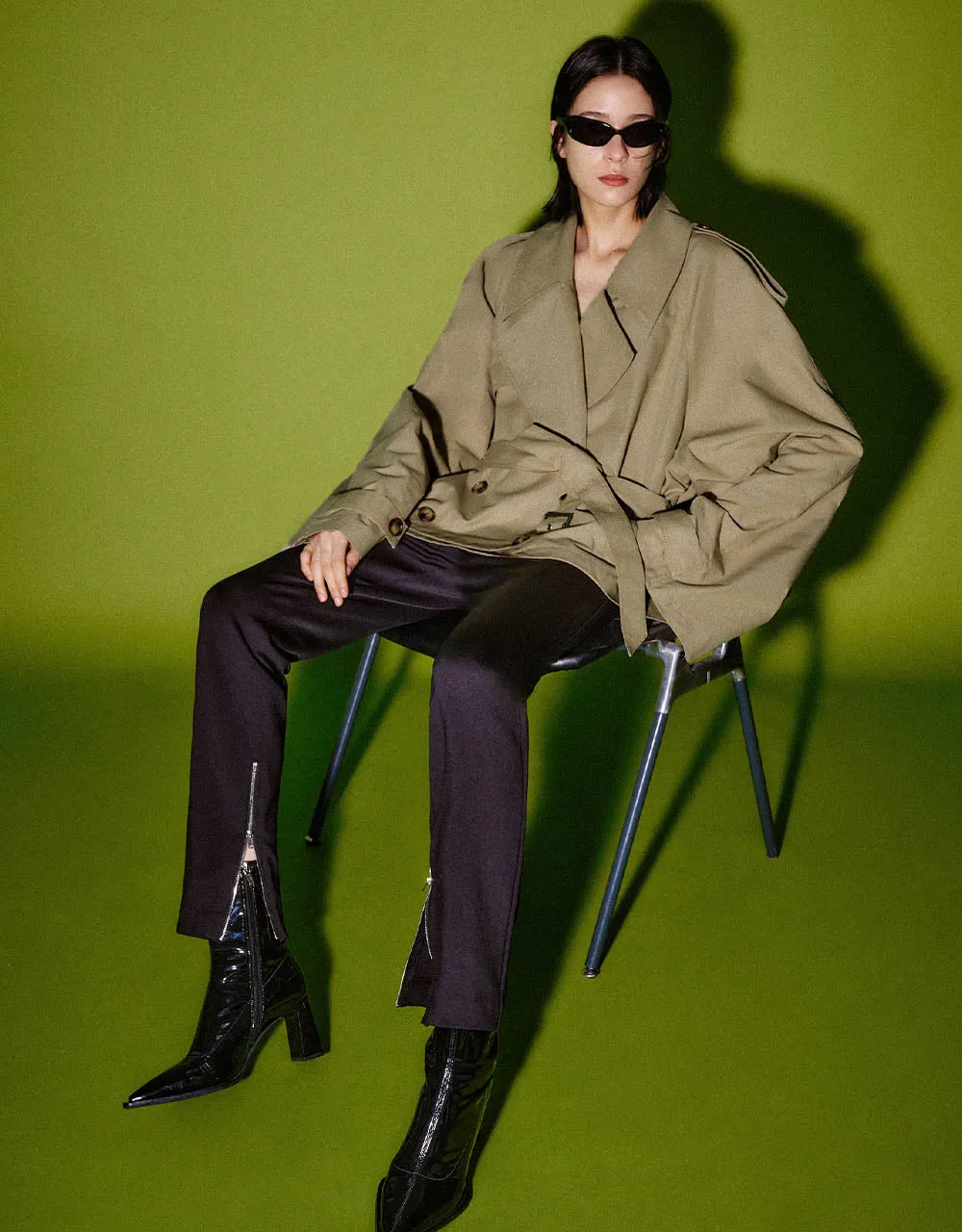 Raglan Sleeve Skater Trench Coat