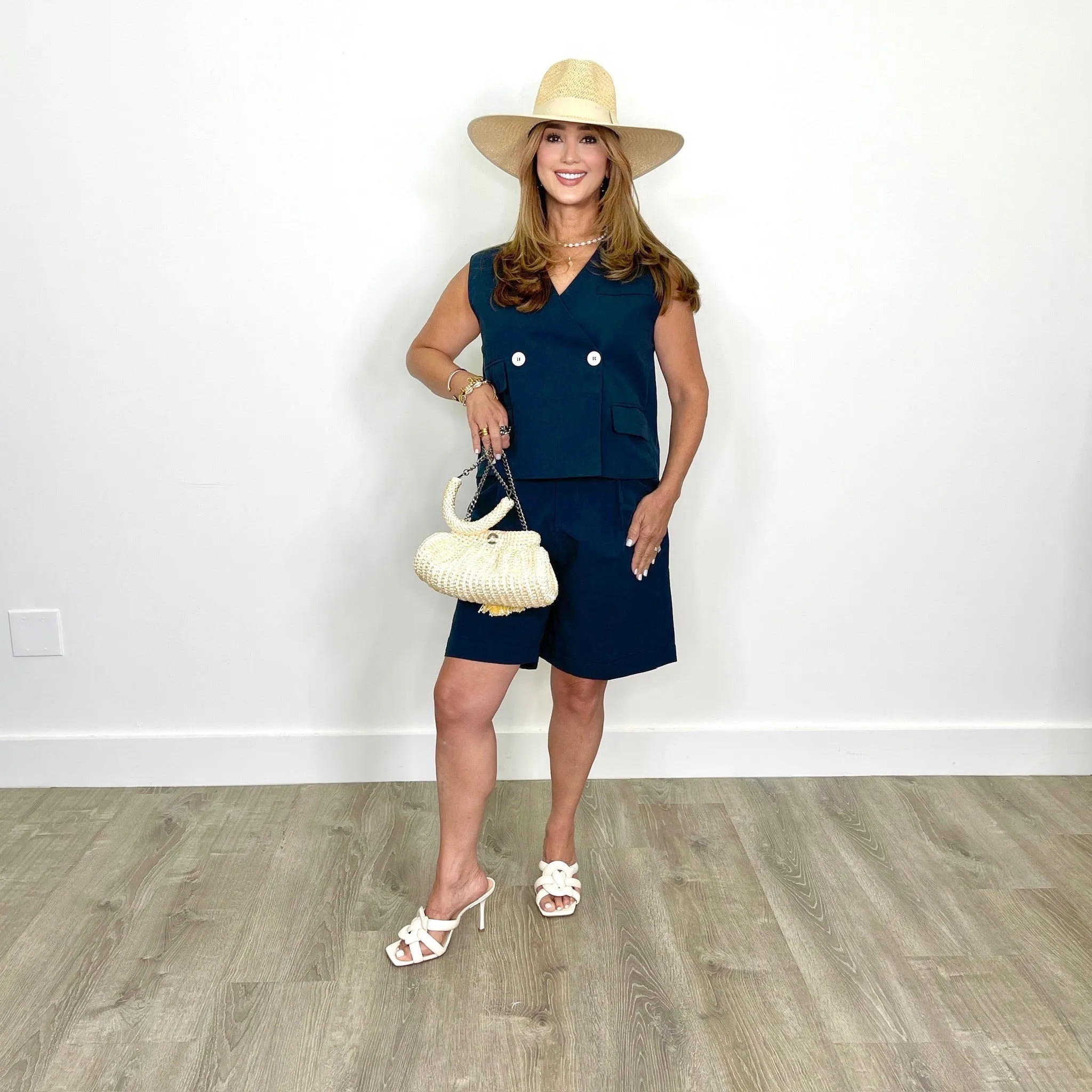 Rapallo Blu Notte Linen Blend Shorts