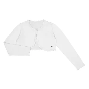 Scalloped Cardigan in White
