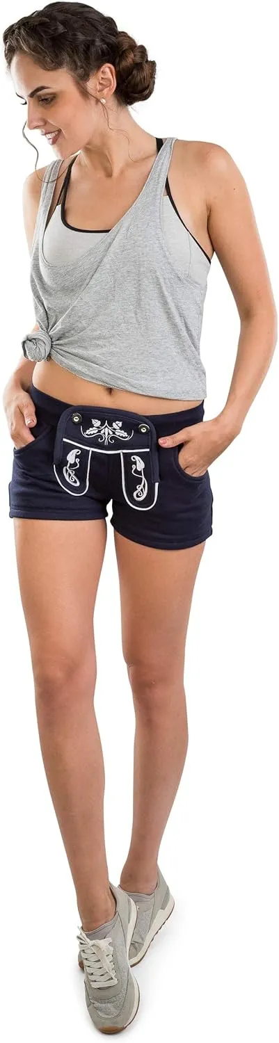 Schneberger Trachten Couture Lederhosen Women Sweatpants - Hotpants Fleece - Ladies Sweat Pants Bavaria short