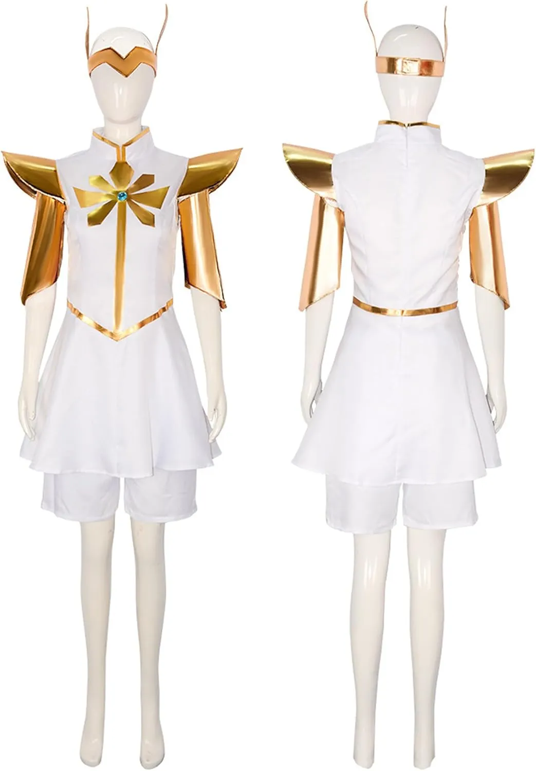 She Ra Costume Women Girls She Ra Cosplay Shirt Pants with Red Cloak Headwear Full Set for Halloween