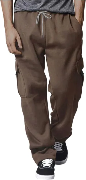 SOLY HUX Men's Sweatpants Drawstring Waist Flap Pocket Baggy Long Pants