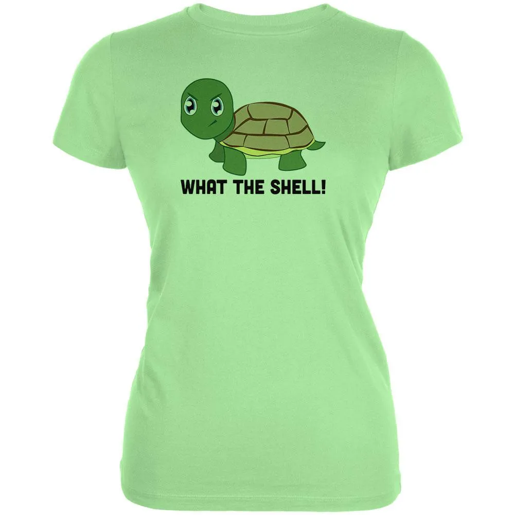 Turtle What The Shell Funny Pun Cute Juniors Soft T Shirt