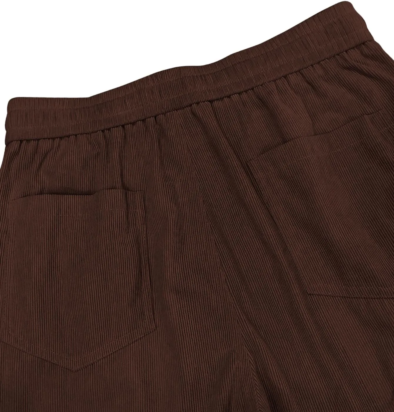 Verdusa Men's Casual Drawstring Elastic Waist Wide Leg Pants Long Trousers with Pockets