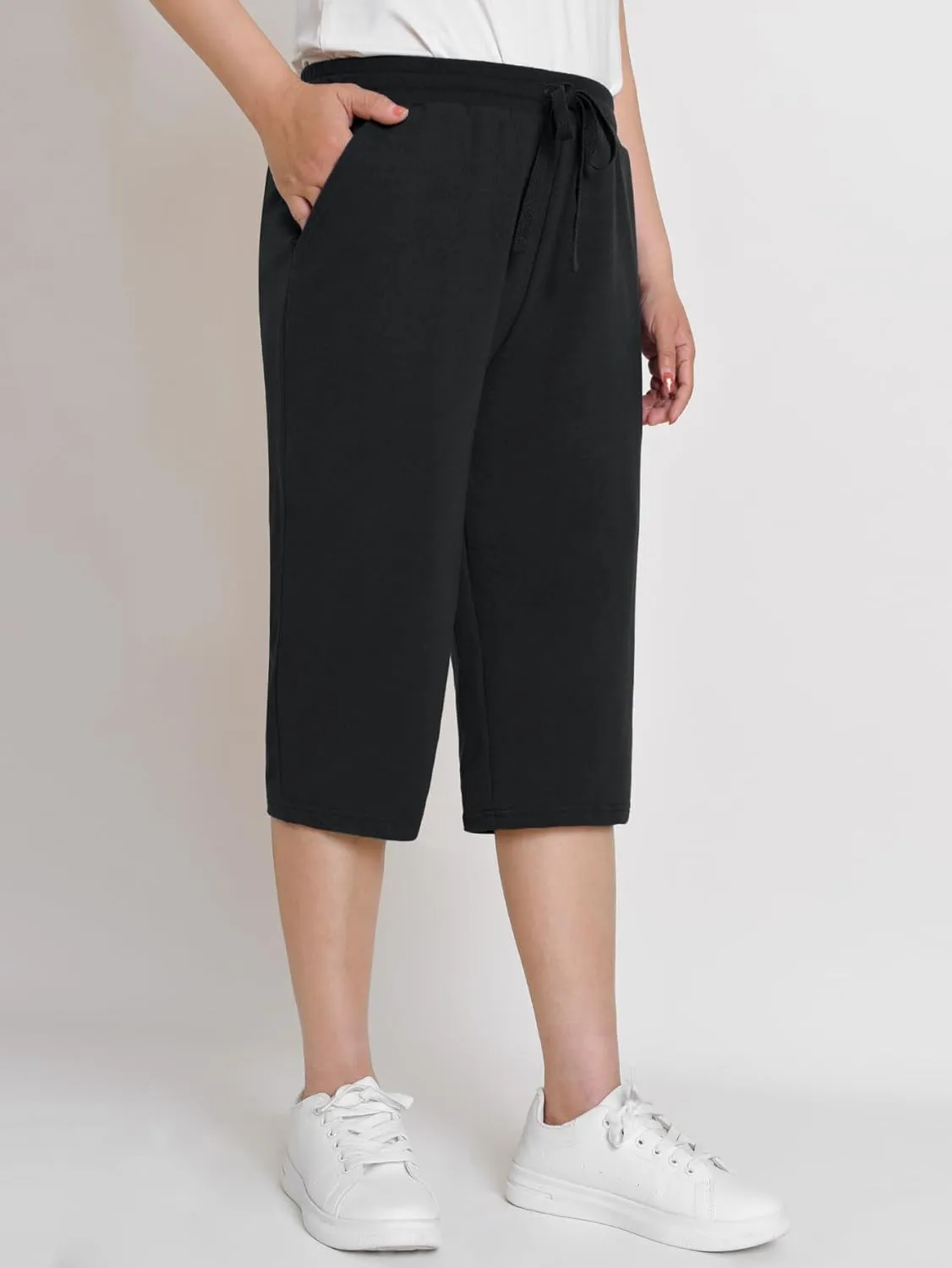 Weintee Women's 15" Capri Long Shorts with Pockets Below The Knee