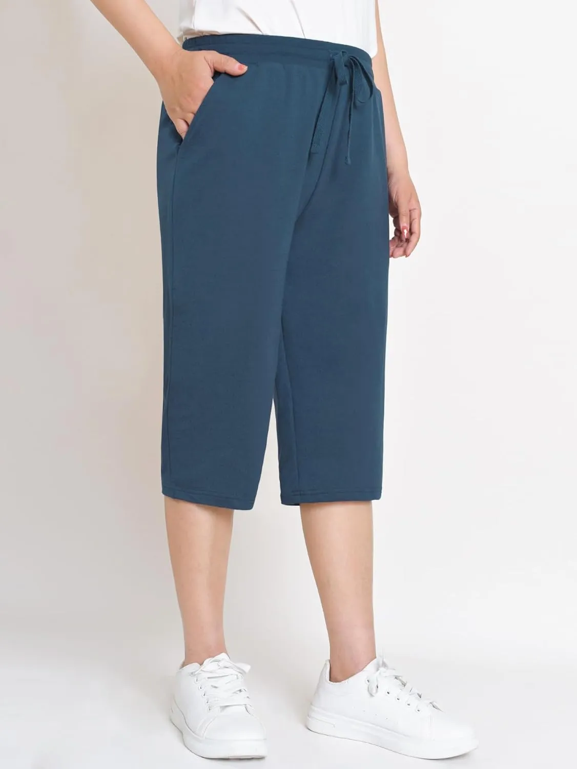 Weintee Women's 15" Capri Long Shorts with Pockets Below The Knee