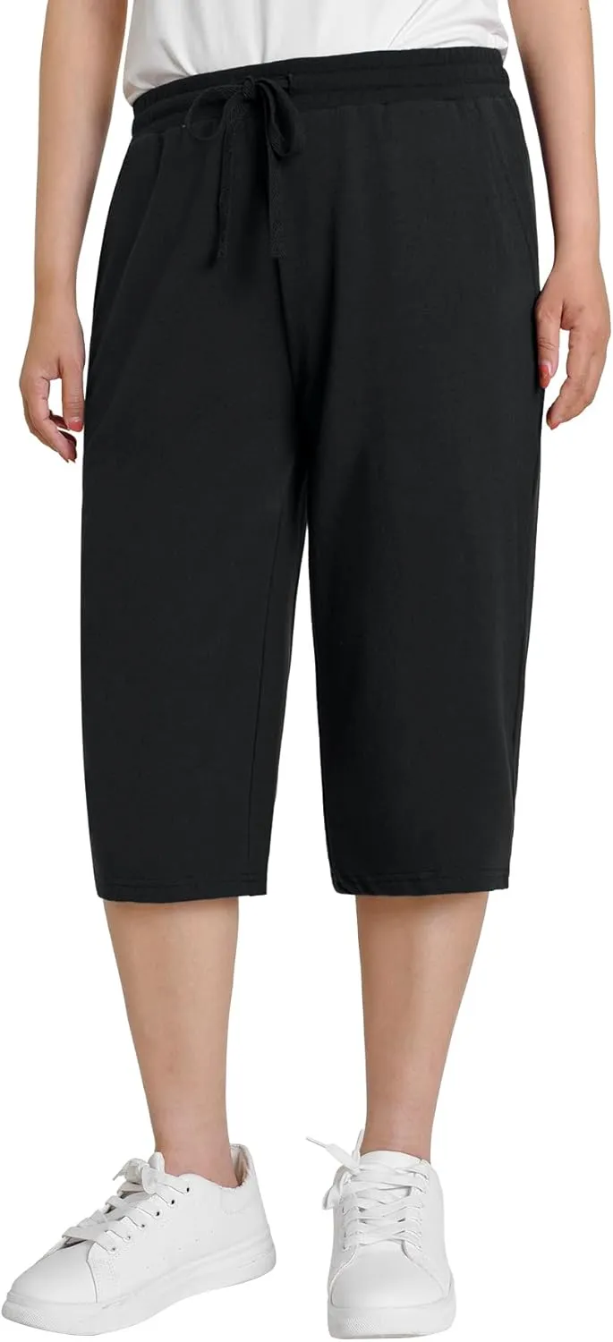 Weintee Women's 15" Capri Long Shorts with Pockets Below The Knee