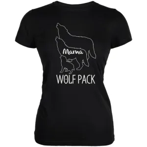 Wolf Pack Mama Mom Mother Juniors Soft T Shirt